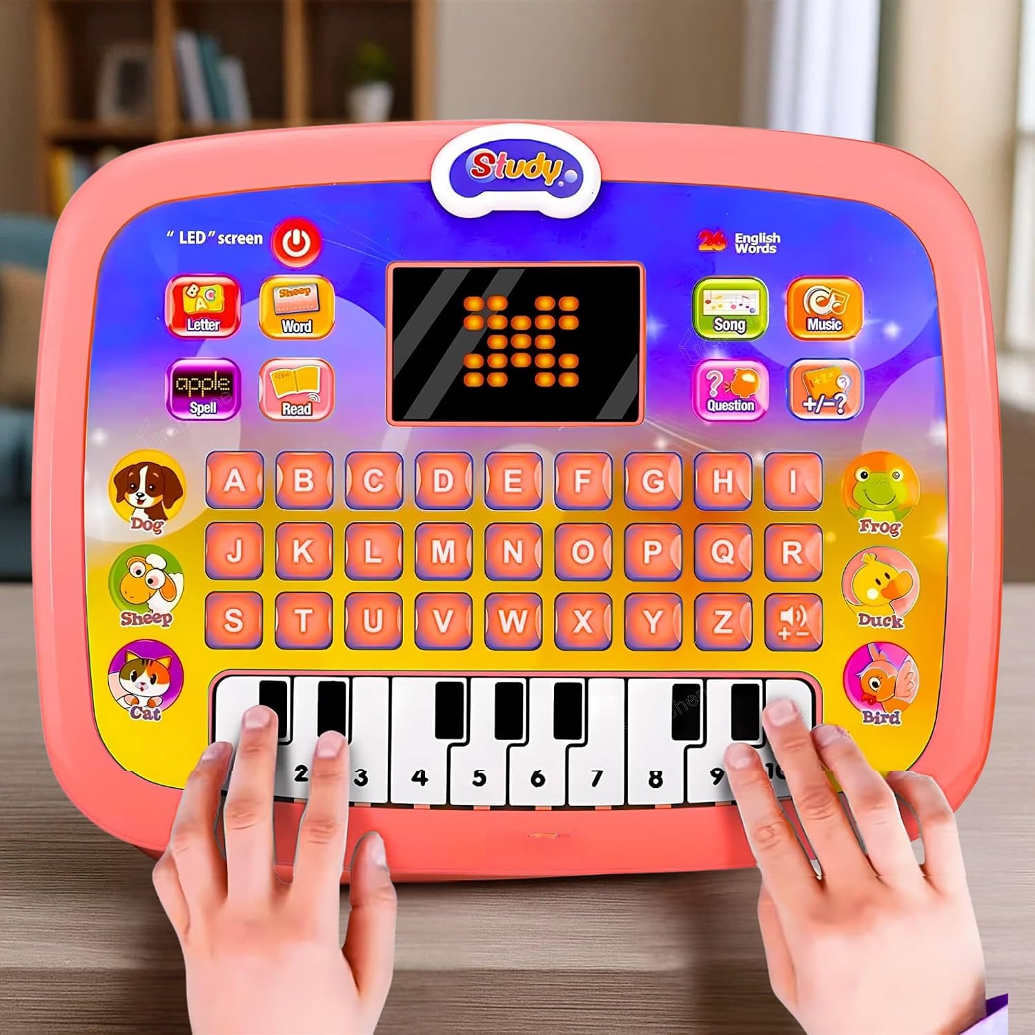 81C8Kb5k-1L._SL1500_.jpg Graphene Learning Education Computer Piano Laptop Toy with Led Screen & Music Computer Tablet for Kids 5 Year Toddlers Baby Laptop Fun Activity Gift Toys 2-6 Years Boy Girl Multicolor - Image 1