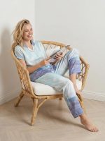 Women’s Satin Casual Printed Loungewear Set with Half Sleeves | Sleepwear for Everyday Comfort | Night Wear Collared Neck Pyjama Set - Image 4