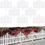 Rushwak Garden Fence Outdoor (8 Panels - 10ft Total Running Length) Fence for Garden Fencing Plastic PVC Durable Easy Installation Decorative Picket Fence Border Edging for Lawn Pathway & Flower Beds