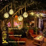 ROSHWEY Solar Lantern, 2 Pack Garden Decor Lights Waterproof Outdoor Lanterns with 30 LED Solar Lights Patio Hanging Lights for Backyard Fence Pathway Porch Decorative, Warm White - Image 3