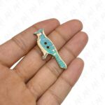 6 pcs Vintage Wooden Buttons 2 Holes Shape Pattern Craft Button Sewing Production Irregular Shape Button Handmade DIY Art & Crafts (Blue Bird Jay) - Image 4