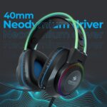 Zebronics Jet PRO Premium Wired Gaming On Ear Headphone with LED for Headband + earcups, 40mm Neodymium Drivers, 2 Meter Braided Cable, with mic, Suspension Design, 3.5mm + USB Connector (Black, Blue) - Image 2