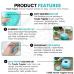 Foodie Puppies Dog Bath Brush Body Scrubber Shampoo Dispenser Tick Remover - (Silicone Dispenser Brush) for Shower Bathing and Shedding Soft Silicone Brushes for Pet Puppy Dogs Cat Rabbit Horse - Image 4