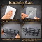 Self-Adhesive Wall Mounted Storage Rack | Detachable Shelf Organizer for Bathroom & Kitchen | Hardware, Toiletries & Accessories Holder | No-Drill Shelf (Pack of 1) - Image 4