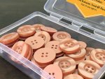Zeniso® Men's Pants Simple Four Hole Buttons Pack of 4 Dozens, Total 48 Pieces for Sewing, Knitting, Dress Making, Decorations, Art and Craft, Size 15 mm, Colour:Dark Salmon, Packed in Plastic Box