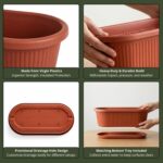 Kraft Seeds Regalia 16 inch Medium(Pack of 1) Flower Pots for Garden with Bottom Plate Big Size Durable UV Resistant Plastic Gamla for Plants Indoor Outdoor Weatherproof - Image 5