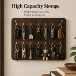 Wooden Key Holder Wall Mounted Hook Hanger | Brown | Premium Wall Hanging Key Organizer | Key Chain Holder for Home, Office, Kitchen, Hostel, Hotel (14 Hook Key Hanger) - Image 8