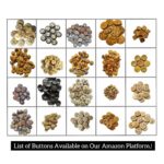 Ekta Enterprise Natural Coconut Shell Wooden Button 2 Holed Buttons for Designer Collection of Ethnic Ware, Sewing, DIY Art and Craft Pack of 100 (Design, Middle Impression) - Image 3