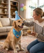 Dog Cap and Bandana Set, Pet Birthday Party Decorations, Blue Dog Birthday Accessories with Hat and Number Stickers, Festive Celebration Supplies for Dogs - Image 5