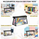 GLUN® Black Transparent Makeup Pouch with Zipper | Clear Cosmetic Travel Bag for Women | Waterproof Toiletry Organizer | Multipurpose Pouch for School, Travel & Daily Use - Image 6