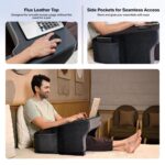 FOVERA Lap Desk Pillow | Height Adjustable, Soft & Comfortable Armrest, Easy to Store | For Working on Laptop, Reading & Gaming | Work from Home Pillow | Perfect for Using on Bed, Sofa & Floor (Black) - Image 5