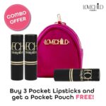 LoveChild Masaba Pocket Mini Lipstick Gift Set, Pack of 3 with FREE Pouch, Hydrating & Long-Lasting Matte Finish, 1.5g Each, Shades for All Skin Tones, Compact & Travel-Friendly Gift Pack, Combo B - Image 2