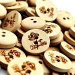 Wooden Sewing Buttons 2 Hole Laser Printed Clothing Art and Crafts DIY Projects Designer Ladies Dress Kurtis Sleeves Seweater Jackets (727 - Wooden Rose Design 11mm 20pcs)