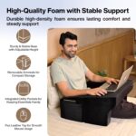 FOVERA Lap Desk Pillow | Height Adjustable, Soft & Comfortable Armrest, Easy to Store | For Working on Laptop, Reading & Gaming | Work from Home Pillow | Perfect for Using on Bed, Sofa & Floor (Black) - Image 2