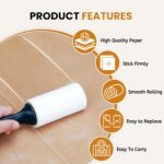 Foodie Puppies Pet Hair Remover Lint Roller with Handle and 4 Refills (300 Sheets), Hair Remover for Dogs and Cats, Ideal for Clothes, Furniture, Coats, Car Seats, Carpets, Fabric, and Dust Cleaning - Image 4