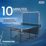 New Launch Phoenix 150 Indoor Premium Table Tennis Table 15MM Top Laminated Board Including (2 TT Rackets, 3 Balls & Table Cover) - Image 6