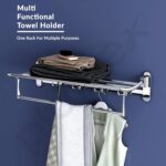 Plantex Stainless Steel Towel Holder in Bathroom/Towel Holder/Bathroom Towel Hanger for Wall/Towel Rack/Bathroom Accessories (24 Inch) Chrome Finish - Image 6