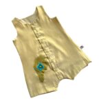 Picksparrow Unisex Baby Ethnic Romper, Gold Colour with Peacock Feather Embroidery