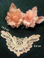 Orient Lace Craft Ecru Color,Embroidered Sew On Lace Patch for Lace Jewelry,Suits,Saree & Dupatta Qty 5 Pieces ,Used As Trims,Borders,Designer Embroidery Patch,Applique,Sewing Supplies,3D Rayon Lace Patch Work,DIY Art & Craft . - Image 3