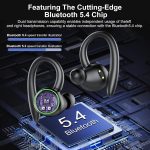 Wireless Earbuds, Bluetooth 5.4 Headphones Sport, Over Ear Buds With ENC Noise Cancelling Mic, 48H, Wireless Earphone With Earhooks, Stereo Deep Bass, IP7 Waterproof Headset for Workout, Black (Black) - Image 2