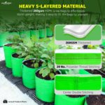 Anandi Green's Premium HDPE Uv Protected 260 GSM Round Shaped Green Colour Plants Grow Bags Suitable for Terrace and Vegetable Gardening 12x12 Inch Pack of 5 Grow Bags - Image 5