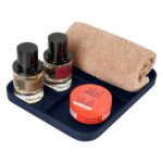 V-CUBE DESIGNS Premium Vegan Leather Valet Tray|Stylish & Modern Office Desk Tray| Table/Bedside/Entryway Organiser for Everyday Essentials Like Keys, Phone, Watch, Wallet, Jewellery|Spill-Proof|Blue - Image 7