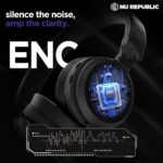 Nu Republic Starboy with 54 Hour Playtime,X-Bass® Technology,40mm Neodymium Drivers,Gaming Mode,Bluetooth V5.4,Dual Pairing,Dual Stereo,Type-C Fast Charging ENC Bluetooth Over Ear Headphones (Black) - Image 7
