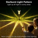 DenicMic Solar Garden Lights Outdoor Waterproof Warm White LED 15 Pack | Yard Garden Driveway Walkway Landscape Path Lights, Starburst Pattern, Acrylic Diamond-like Lampshade Stainless Steel Pole - Image 6
