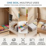 Plastic Portable File Folder Case Transparent Documents Lockable Boxes for A4 Sheet, Photos, Magazines, Cards Organizer for Envelopes, Certificates 37X22X5.5 cm Pack of 2 - Image 7