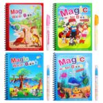 The Simple Ghar Water Magic Coloring Book for Kids (4 Books, 4 Themes) | Reusable No-Mess Painting Book with Magic Water Pen | Travel-Friendly Educational Toy for Toddlers Age 3+ | Quick-Dry, Refillable