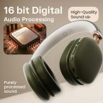 GOBOULT Fluid X Headphones Bluetooth Wireless 60H Playtime, 40mm Bass Driver,Zen ENC Mic,Type-C Charging,Gaming Mode, BTv 5.4, Made in India, Headphones Wireless with mic (Pine Green) - Image 6