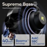GOBOULT Flex On Ear Bluetooth Headphones with 80H Playtime, 40mm Bass Drivers, Zen™ ENC Mic, Type-C Fast Charging, BT 5.4, AUX, 60ms Low Latency, IPX5, Wireless Headphone(Jet Black) - Image 10