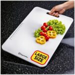 OrganizeMee Stainless Steel Chopping Board Large for Kitchen - Premium Cutting Board Vegetable and Fruit Cutter Chopper, Heavy-Duty Metal Chopping Board, Big Size Pad (36 cm X 25 cm)