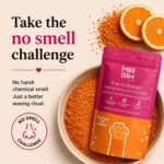 4 in 1 Orange Body Hair Removal Powder Mask for Women & Men Instant Painless Hair Removal Tan Removal Exfoliation & Skin Nourishment No Heat No Strips Painless Full Body Wax Powder (80g) - Image 4