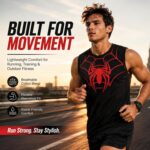 Sleeveless T-Shirt for Men SPI-der Printed Gym Tank Top | Cotton Blend Round Neck Sports Vest for Workout, Running, Fitness, Beach & Casual Wear - Image 4