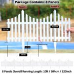 Rushwak Garden Fence Outdoor (8 Panels - 10ft Total Running Length) Fence for Garden Fencing Plastic PVC Durable Easy Installation Decorative Picket Fence Border Edging for Lawn Pathway & Flower Beds - Image 2