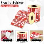 GLUN® Fragile Stickers Roll 60x40 mm, Paper Care Warning Stickers 300 Labels, Strong Adhesive Red Fragile Labels with for Shipping Packing of Goods and Moving - Image 4