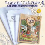 Force24 - Transparent Self-Adhesive Book Cover Film – 30 Sheets (10 Each of 3 Sizes) | Waterproof Sheets for Book Protection Office Use | Easy-to-Apply Book Binding Sheets (30) - Image 9