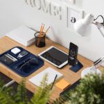 V-CUBE DESIGNS Premium Vegan Leather Valet Tray|Stylish & Modern Office Desk Tray| Table/Bedside/Entryway Organiser for Everyday Essentials Like Keys, Phone, Watch, Wallet, Jewellery|Spill-Proof|Blue - Image 3