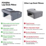 FOVERA Lap Desk Pillow | Height Adjustable, Soft & Comfortable Armrest, Easy to Store | for Working on Laptop, Reading & Gaming | Work from Home Pillow | Perfect for Using on Bed, Sofa & Floor (Grey) - Image 3