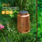 Hummingbird Solar Lanterns Outdoor Waterproof Hanging Solar Lights Gifts for Women Metal Solar LED Lanterns Outside for Garden, Yard, Patio, Lawn, Porch - Image 5