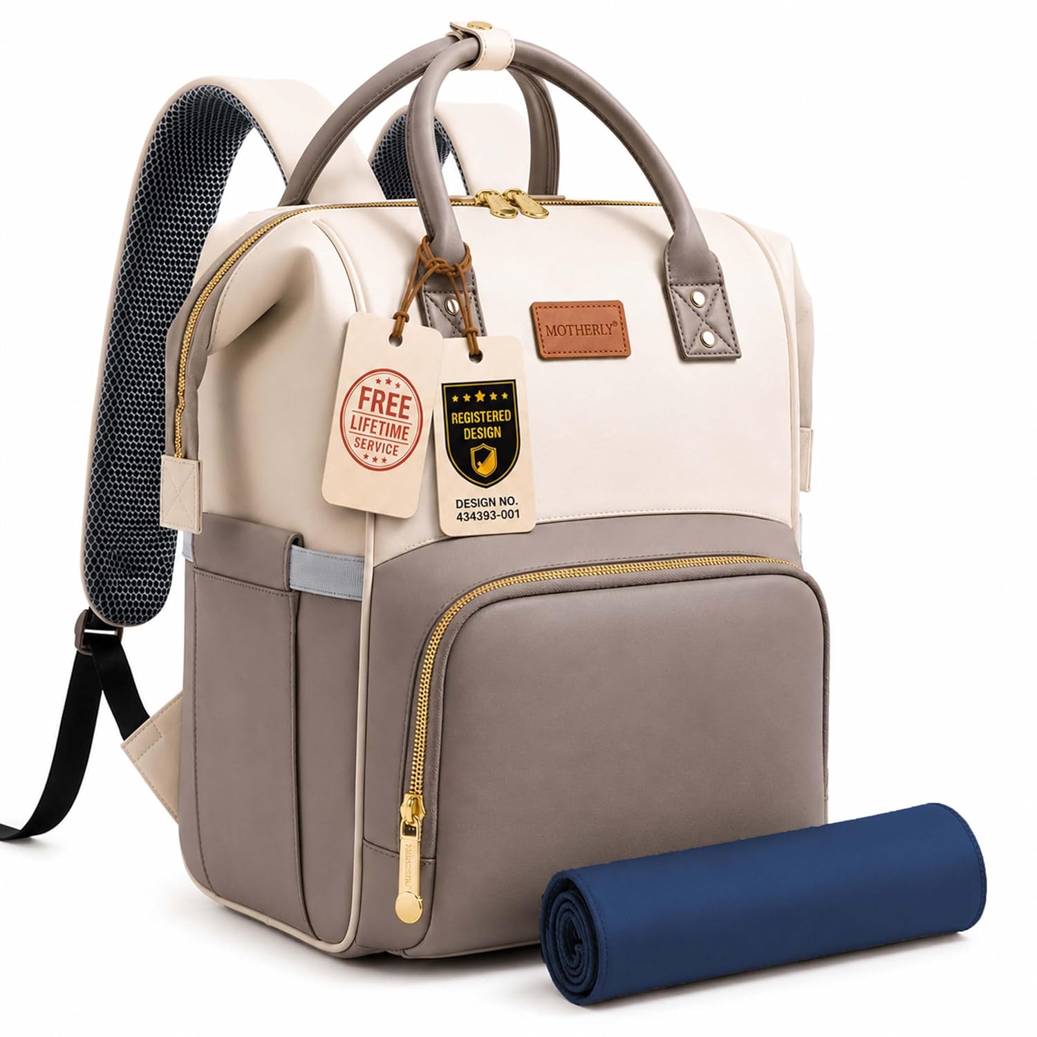 81MGw9QC8bL._SL1500_.jpg Motherly Patented Design Maternity Diaper Bag with Accessories | Waterproof Baby Travel Bag | Multi-Pocket Organizer for Newborn Essentials & Hospital Use (Envy Series) - Image 1
