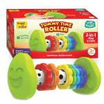 Imagimake Tummy Time Roller | Baby Toy for Infants | Non- Toxic| 3+ Months | 2-in-1 play & grow tummy time roller with 7 textured rainbow rings & squeaky sounds; BPA-free sensory toy