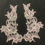 Orient Lace Craft Off White Color ,Embroidered Sew On Lace Patch for Lace Jewelry, Suits,Saree & Dupatta Qty 5 Pairs,Used As Trims,Borders,Designer Embroidery Patch,Applique,Sewing Supplies,3D Rayon Lace Patch Work,DIY Art & Craft .