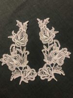 Orient Lace Craft Off White Color ,Embroidered Sew On Lace Patch for Lace Jewelry, Suits,Saree & Dupatta Qty 5 Pairs,Used As Trims,Borders,Designer Embroidery Patch,Applique,Sewing Supplies,3D Rayon Lace Patch Work,DIY Art & Craft .