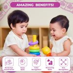 TOYZTREND Plastic Baby Kids Teddy Stacking Ring Jumbo Stack Up Educational Toy Assorted color Rings Tower Construction Toys - Image 4