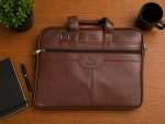 BONZA Leather Laptop Briefcase Bag for Men & Women | 15.6 Inch Padded Laptop Messenger Bag with 3 Compartments, Top Handles & Multiple Pockets | Office, Business, Travel & Work Bag - Image 7