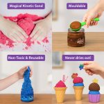 Skillmatics Sandeezy Pretend Play Ice Cream Parlour Set – Sand Playset with Moulds, Tools & Toppings, Sensory Toy for Kids, Non-Toxic, Mess-Free, Creative Indoor Activity Ages 3, 4, 5, 6, 7 | Sensory Toy with Moulds, Tools & Toppings for Kids, Non-Toxic, Indoor Activity, Screen-Free Gift for Ages 3, 4, 5, 6, 7 - Image 3