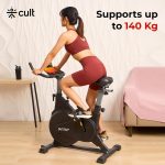 Fitkit by Cult FK7003 Spin Bike with 9Kg Flywheel, Adjustable Brake Pad Resistance & LCD Screen for Fitness at Home Workouts|Max Weight Capacity: 140 kg (Black) - Image 2