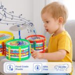 Toyztrend Jazz Drum Set Senior Musical Band Instruments with 3 Drums, 1 Dish, 1 Stool & Sticks for Kids (Assorted Colors & Designs) - Image 4